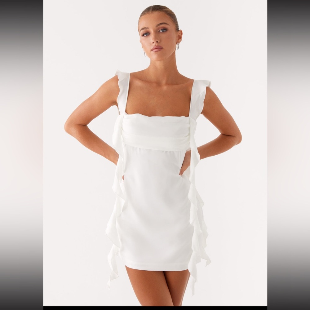 Peppermayo Elegant White Mini Dress